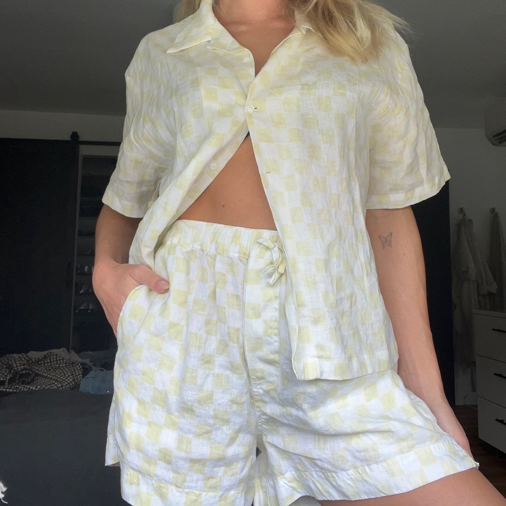 Holiday Cream Check Pyjama Set - Matching Set size L